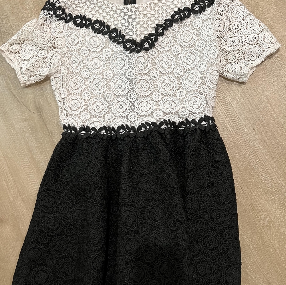 Maje dress, size 2, good condition, black and white
